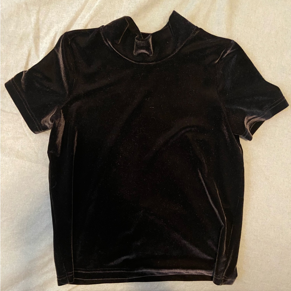 Madewell Velvet Mock Neck Top